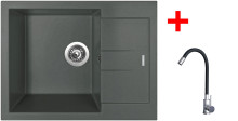 Sinks AMANDA 650 Titanium + Elasta nerez/černá 